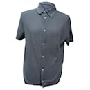 Ralph Lauren Purple Label Slim-Fit Piqué Shirt in Grey Silk and Cotton