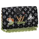LOUIS VUITTON Monogram Cat Portefeuille Twist Chain Wallet M63888 Auth ar6463S - Louis Vuitton