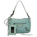 BALENCIAGA The Shoulder Bag Leather Light Blue 138226 Auth MX037 - Balenciaga