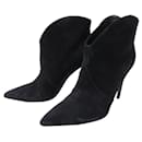 SAINT LAURENT LOU BIKER BOOTS 40 IN BLACK SUEDE - Saint Laurent