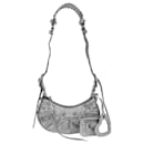 Balenciaga Grey/Silver Crystal Embellished XS Le Cagole Shoulder Bag