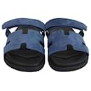 Hermes Blue Celeste Chypre Sandals - Hermès