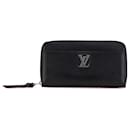 Louis Vuitton Black Leather Lockme Zippy Wallet