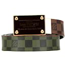 Louis Vuitton Brown Damier Ebene Inventeur Reversible Belt