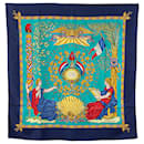 Hermès Blue Republique Francaise Liberte Egalite Fraternite 1789 Silk Scarf