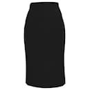  Alexander Mcqueen High-Waisted Fitted Midi skirt in Black Viscose