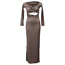 Christopher Esber Distort Quartz Off-Shoulder Maxi Dress in Brown Polyester - Autre Marque