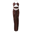 Christopher Esber Cutout Halterneck Maxi Dress in Brown Viscose - Autre Marque