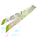 Hermès Orange Les Folies Du Ciel Silk Twilly Scarf