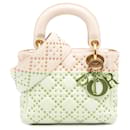 Dior White Mini Lambskin Cannage Studded Supple Lady Dior