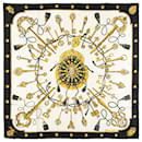 Hermès White Les Cles Silk Scarf
