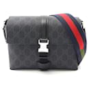 Gucci GG Canvas Leather Shoulder Bag Black