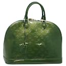 LOUIS VUITTON Monogram Vernis Alma GM Hand Bag Bluenuit M93682 LV Auth 134502 - Louis Vuitton