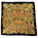Hermes Black Multi La Charmante aux Animaux Print Square Silk Twill Scarf - Hermès