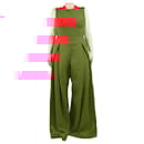 Red crepe wide-leg jumpsuit - size UK 14 - Autre Marque