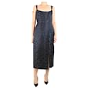 Black leopard jacquard midi dress - size UK 14 - Autre Marque