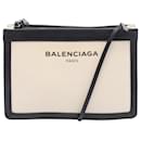 Balenciaga Brown Canvas Navy Pochette Crossbody