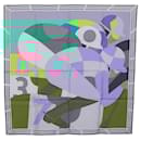 Écharpe HERMES Carré 90 ""18-3-7"" Soie Grise Auth 133739 - Hermès