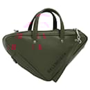 BALENCIAGA Triangle Duffel Hand Bag Leather 2way Red 476975 Auth 135922 - Balenciaga