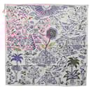 HERMES Carré 90 Écharpe "ISOLA DI PRIMAVERA" Soie Rose Auth 133737 - Hermès