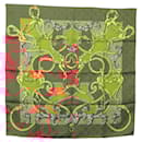 HERMES Carré 90 Écharpe "L'INSTRUCTION DU ROY" Soie Verte Auth 133214 - Hermès