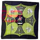 Hermès Carré 90 "ECOLE FRANCAISE D'EQUITATION" 100% Silk Scarf in Red x Black