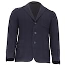 Z Zegna Single-Breasted Blazer with Pockets in Navy Blue Wool - Ermenegildo Zegna