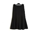 Schiaparelli 1990s Midi Plus Skirt FR36 Black Wool Sculptural Skirt UK8 US6 - Autre Marque