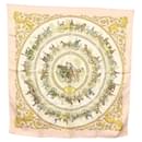 HERMES Carré 90 Écharpe "LA PROMENADE DE LONGCHAMPS" Soie Rose Auth 135698 - Hermès