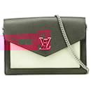 Louis Vuitton Red Bicolor Leather MyLockMe Chain Pochette