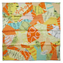 Hermès Orange Les Petits Papiers Silk Scarf