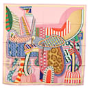 Écharpe HERMES Carré 90 ""LA SELLE IMAGINARE"" Soie Rose Auth 133738 - Hermès