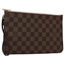 LOUIS VUITTON Damier Ebene Neverfull MM Pouch LV Auth 135978 - Louis Vuitton
