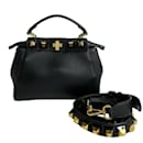 Fendi Peekaboo Mini Studded Leather Shoulder Bag