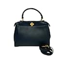 Fendi Peekaboo Mini Leather Shoulder Bag