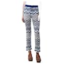 Blue and white wavy knit trousers - size UK 8 - Autre Marque