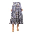 Blue floral tiered midi skirt - size UK 10 - Autre Marque
