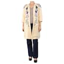 Cream embroidered longline cardigan - size S - Autre Marque