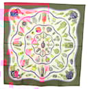 HERMES Carré 90 Écharpe "Qu'importe le Flacon" Soie Blanche Auth BA4793 - Hermès