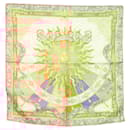 Écharpe HERMES Carré 40 ""CARPE DIEM"" Soie Orange Auth 133639 - Hermès