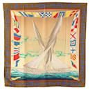 Hermès Brown En Course Silk Scarf