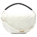 Dior White Medium Lambskin Cannage Dior Vibe Hobo