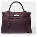 HERMES Kelly 35 Bag in Purple Leather - 102826 - Hermès