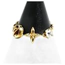 Louis Vuitton Gold Plated Rhinestone Band Ring