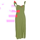 Rixo Marley Midi Dress in Red Linen - Autre Marque