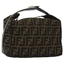 Sac à main en toile Zucca FENDI noir marron argent authentique 136848 - Fendi
