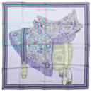 Hermès Carré 90 "Selle des Steppes" 100% Silk Scarf in Blue