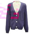 The Elder Statesman Magenta Cashmere Knit Cardigan Sweater - Autre Marque