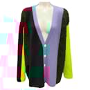 The Elder Statesman Burgundy / Lemon Multi Mohawk Patch Mix Whip Cardigan - Autre Marque