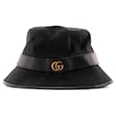 GUCCI - Chapéu Fedora Gucci em lona GG preta (L)
